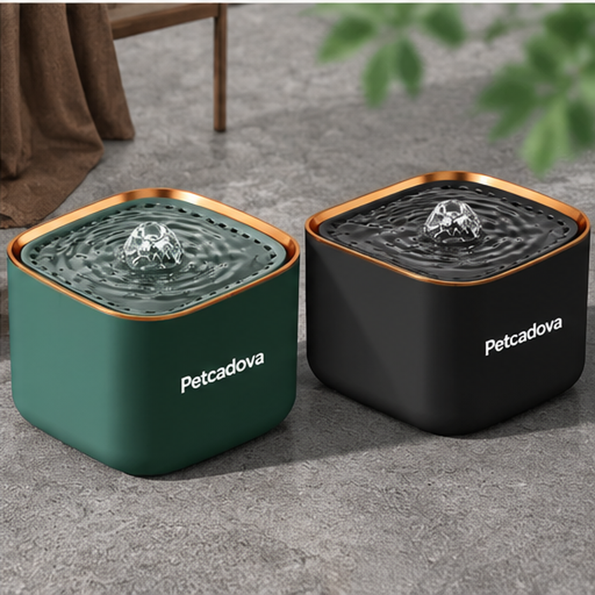 Petcadova 3L (101 oz) Square Pet Water Fountain for Cats & Dogs with Replaceable Filter