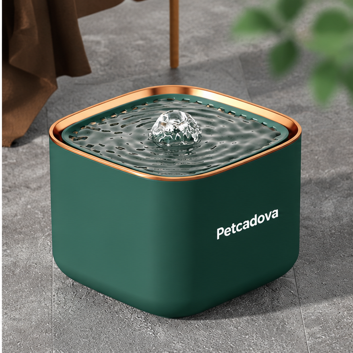 Petcadova 3L (101 oz) Square Pet Water Fountain for Cats & Dogs with Replaceable Filter
