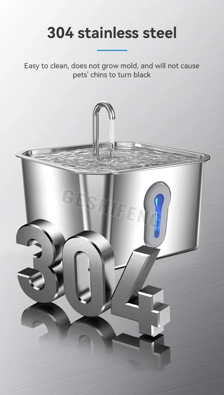 4L/135oz Pet Drinking Fountain Wireless 5000mAh Stainless Steel Smart Water Dispenser cat Water Fountain Stainless Steel Wifi